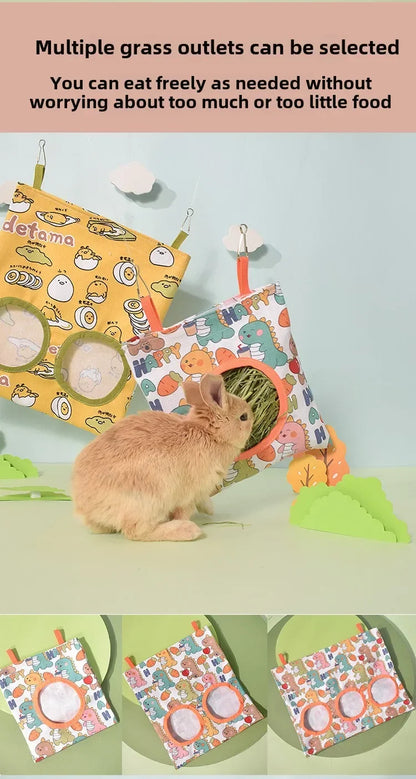 Hanging Hay Bag Feeder for Small Pets