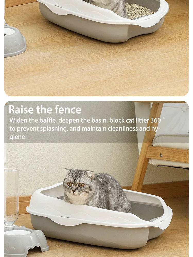 Semi-Enclosed Cat Litter Box