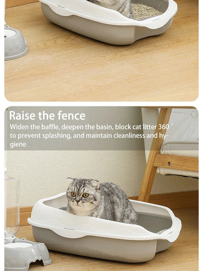 Semi-Enclosed Cat Litter Box