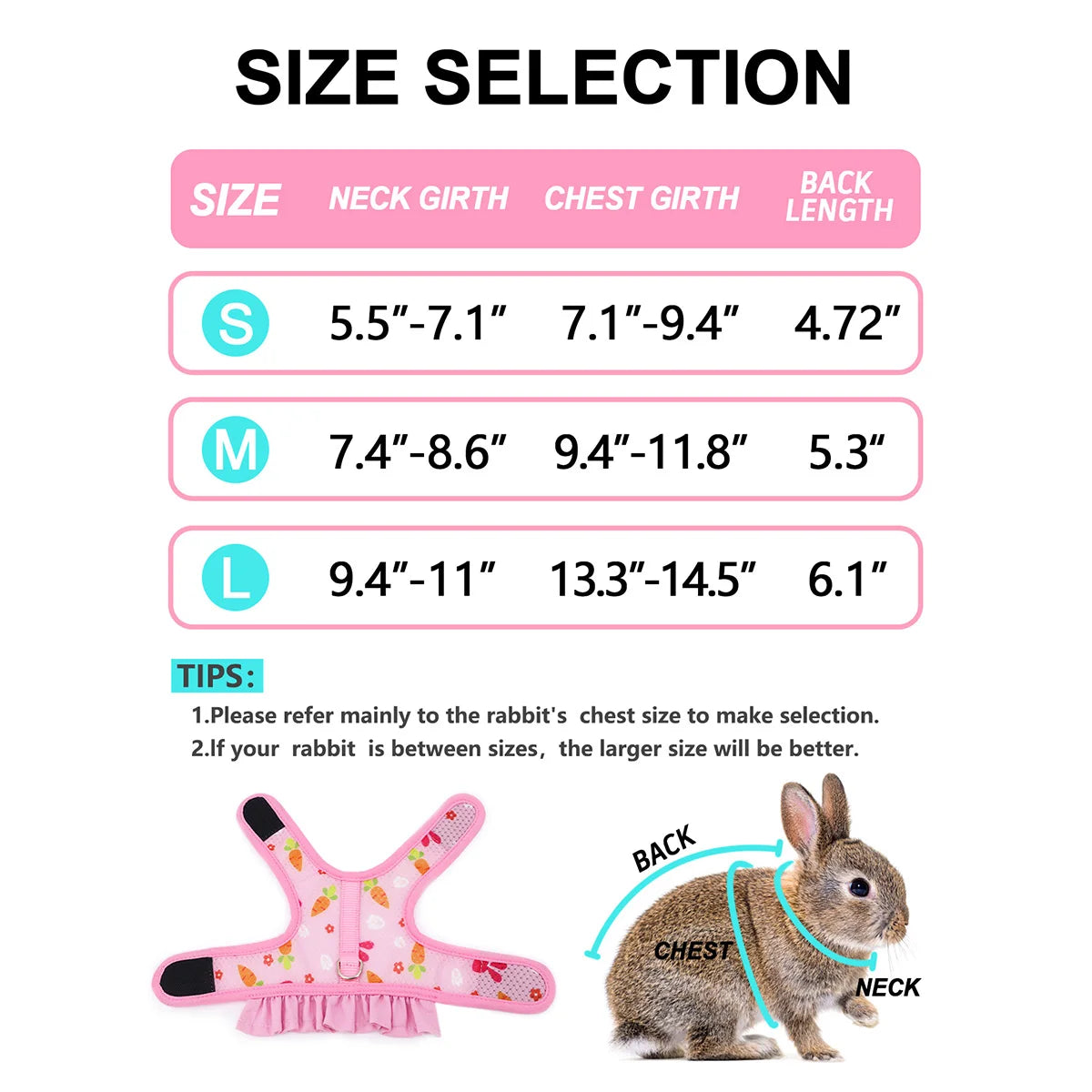 Rabbit Harness & Lead Set – Radish Print