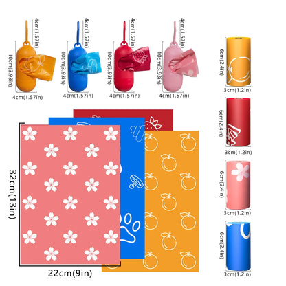 🐾 Dog Waste Bags – 5 Colours + Dispenser