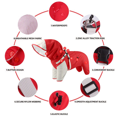 🌧️ Waterproof Dog Raincoat with Hood