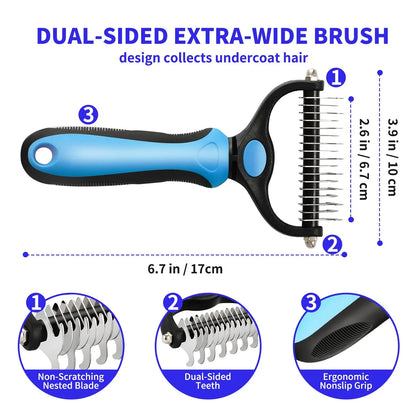 Professional Deshedding & Grooming Brush for Dogs & Cats