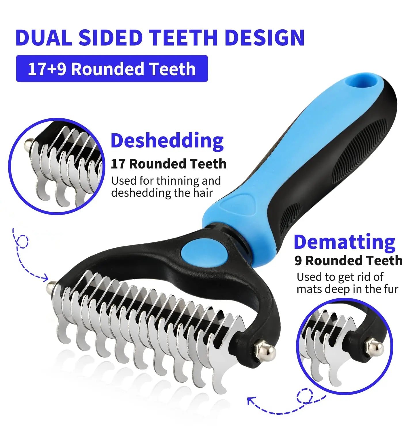 Professional Deshedding & Grooming Brush for Dogs & Cats