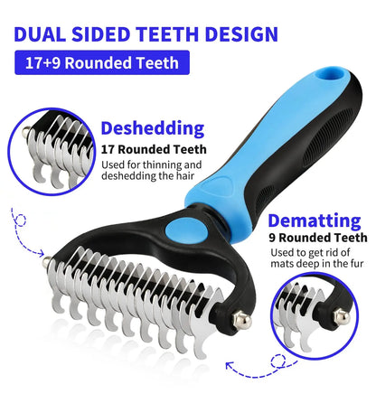 Professional Deshedding & Grooming Brush for Dogs & Cats