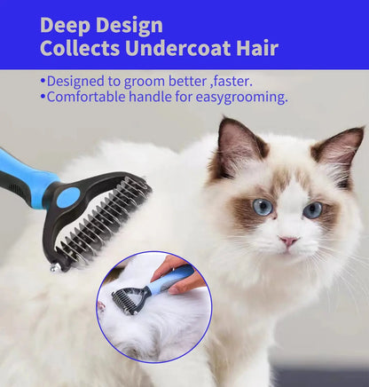 Professional Deshedding & Grooming Brush for Dogs & Cats