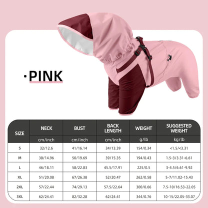 🌧️ Waterproof Dog Raincoat with Hood